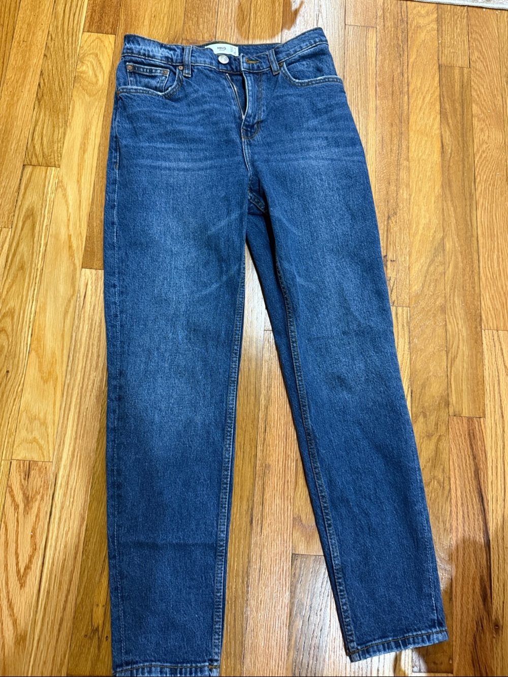 Mango Women's Straight-Leg Jeans in Deep Blue Denim